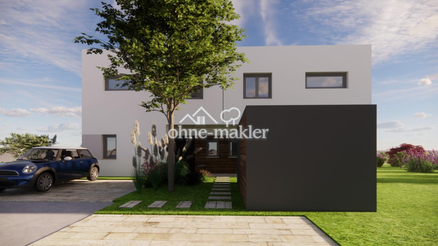 Vorderansicht nach Bepflanzung