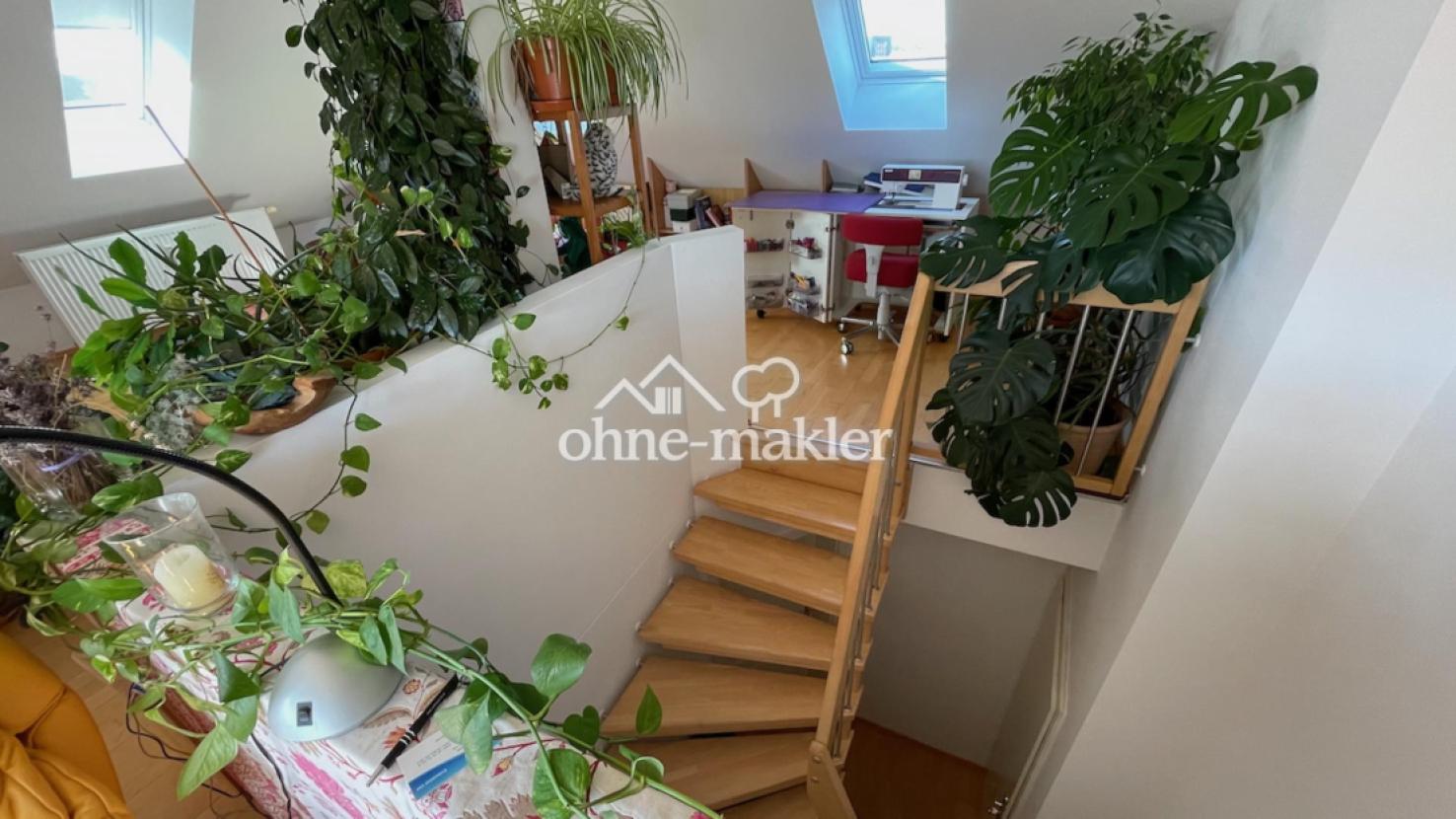 Wendeltreppe in die Wohnung