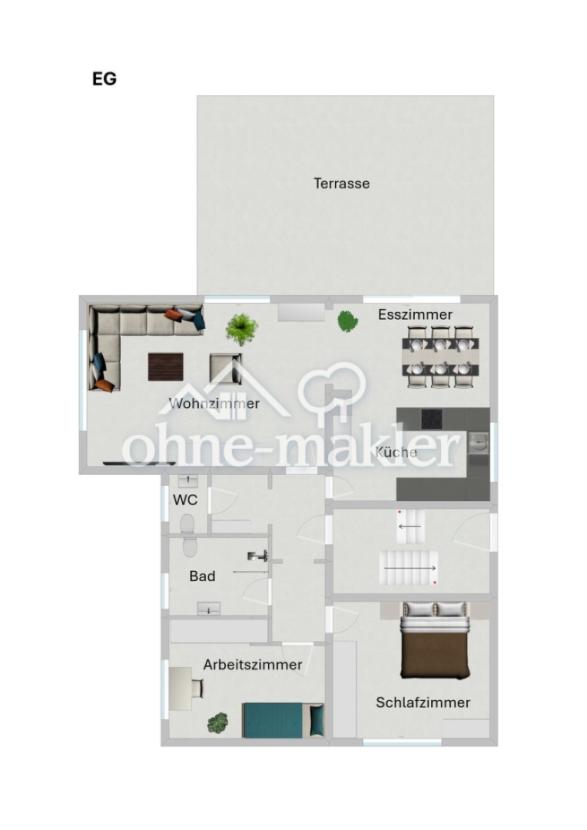 Grundriss EG mit Möbel