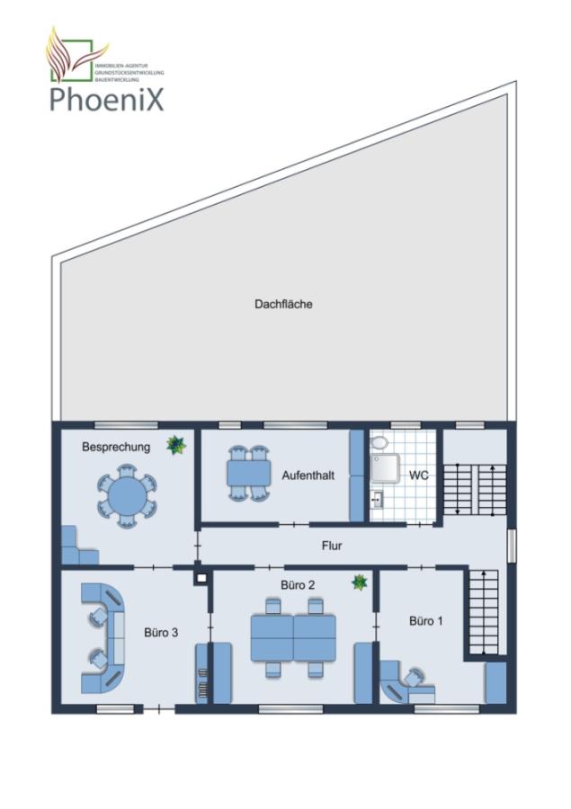 Grundriss Büroräume Gewerbe