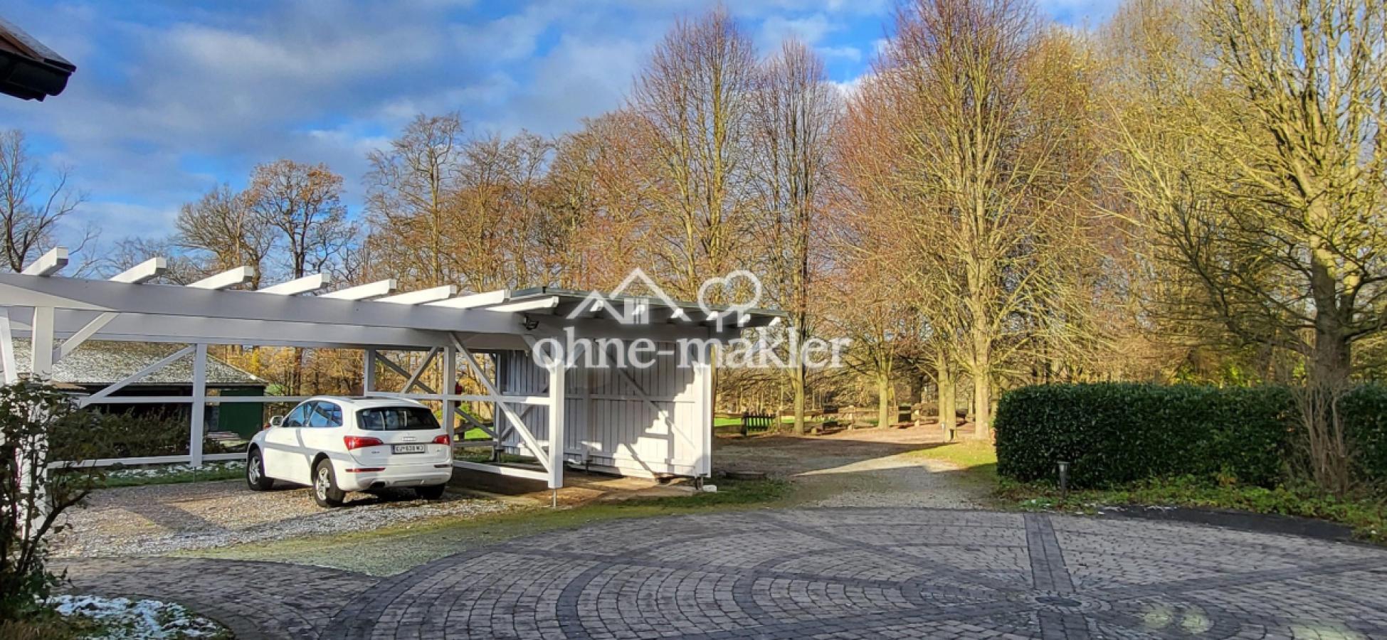 Carport mit Lindenallee