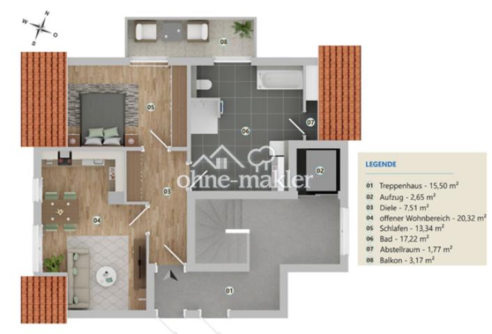 Visualisierter Grundriss