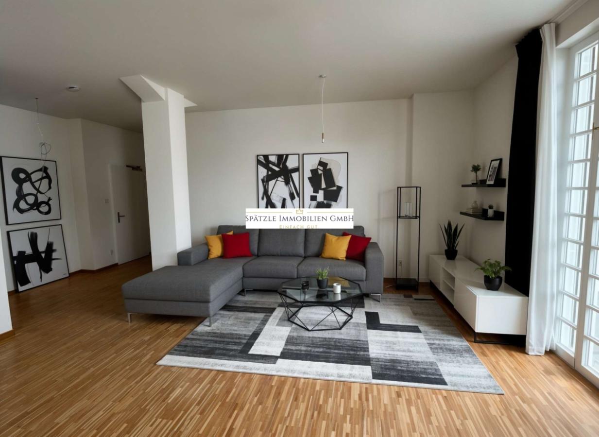 Wohnzimmer mit Küchenbereich - (KI generiert)