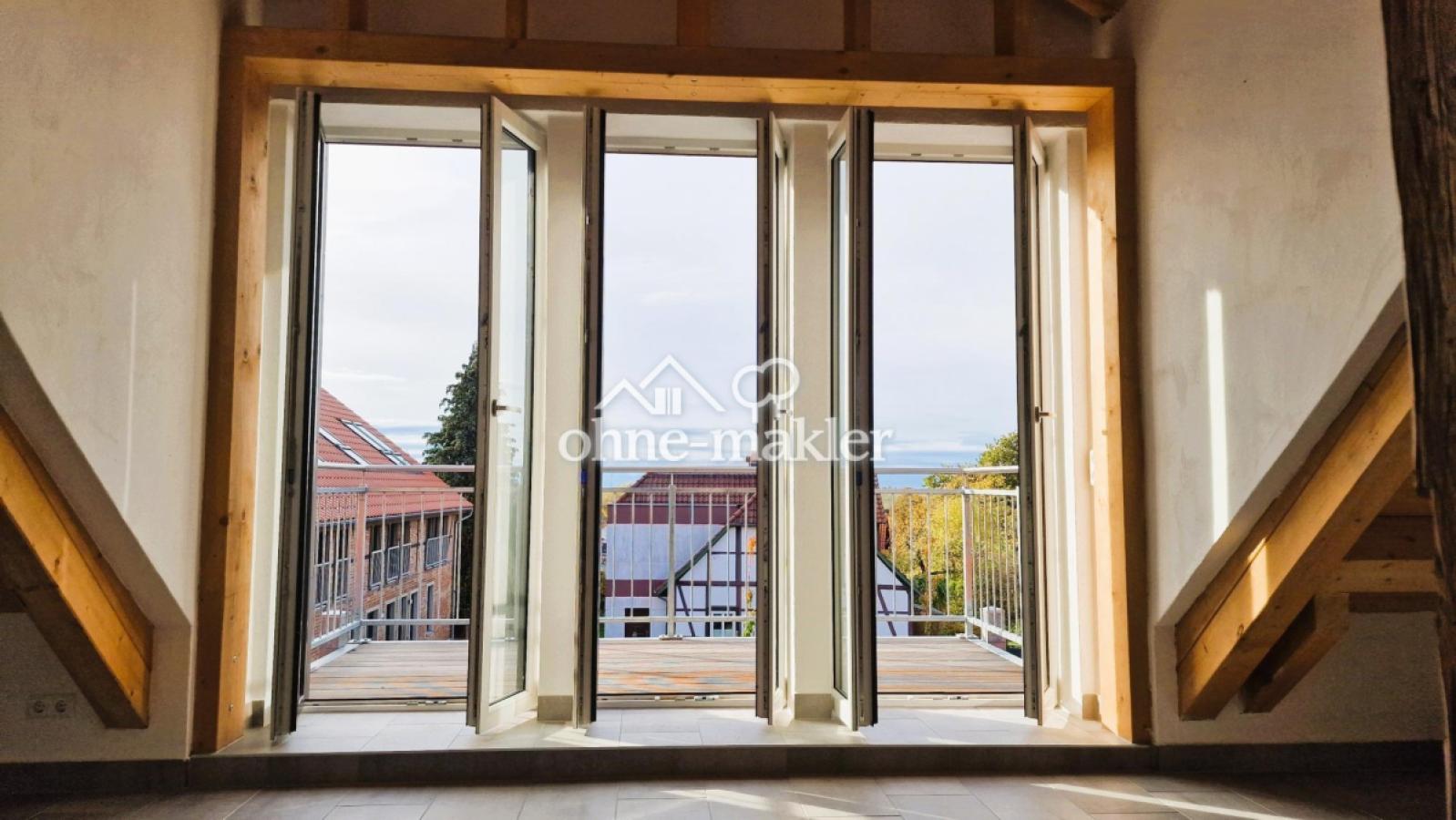 Aussicht auf den Balkon