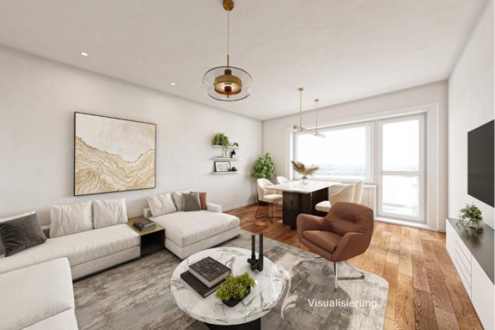 Wohnzimmer Visualisierung nach Modernisierung