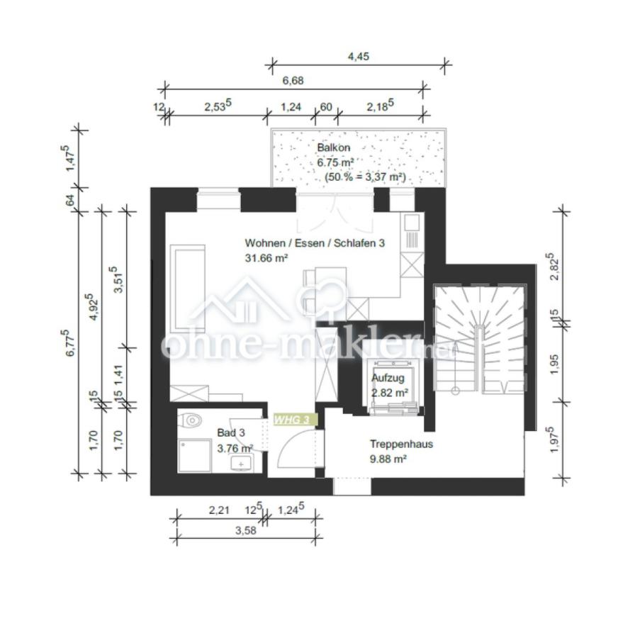 Grundriss der Wohnung 