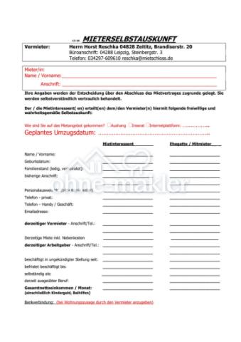 Selbstauskunftsformular 1