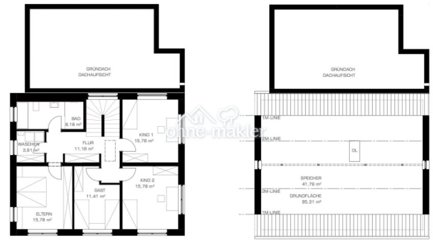 Grundriss-OG und Dach