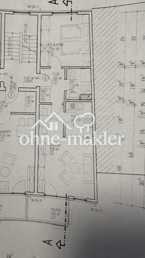 Grundriss WE 06, 45 m²