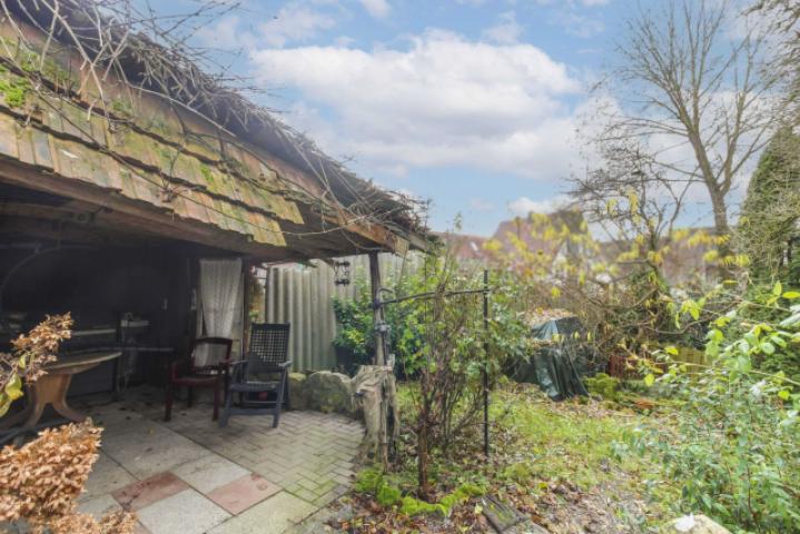 Überdachte Terrasse im Winter