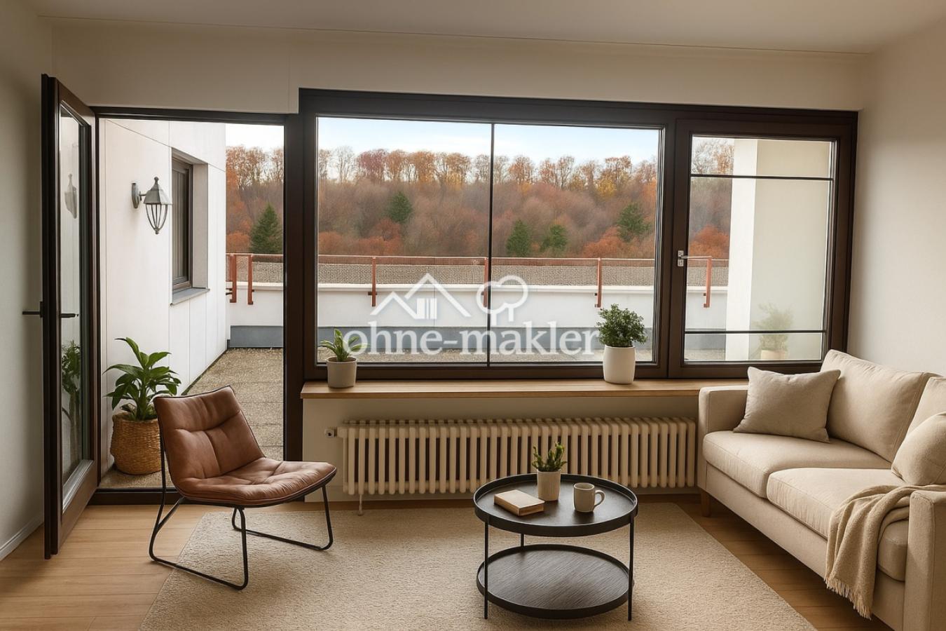 Wohnzimmer mit großem Fenster