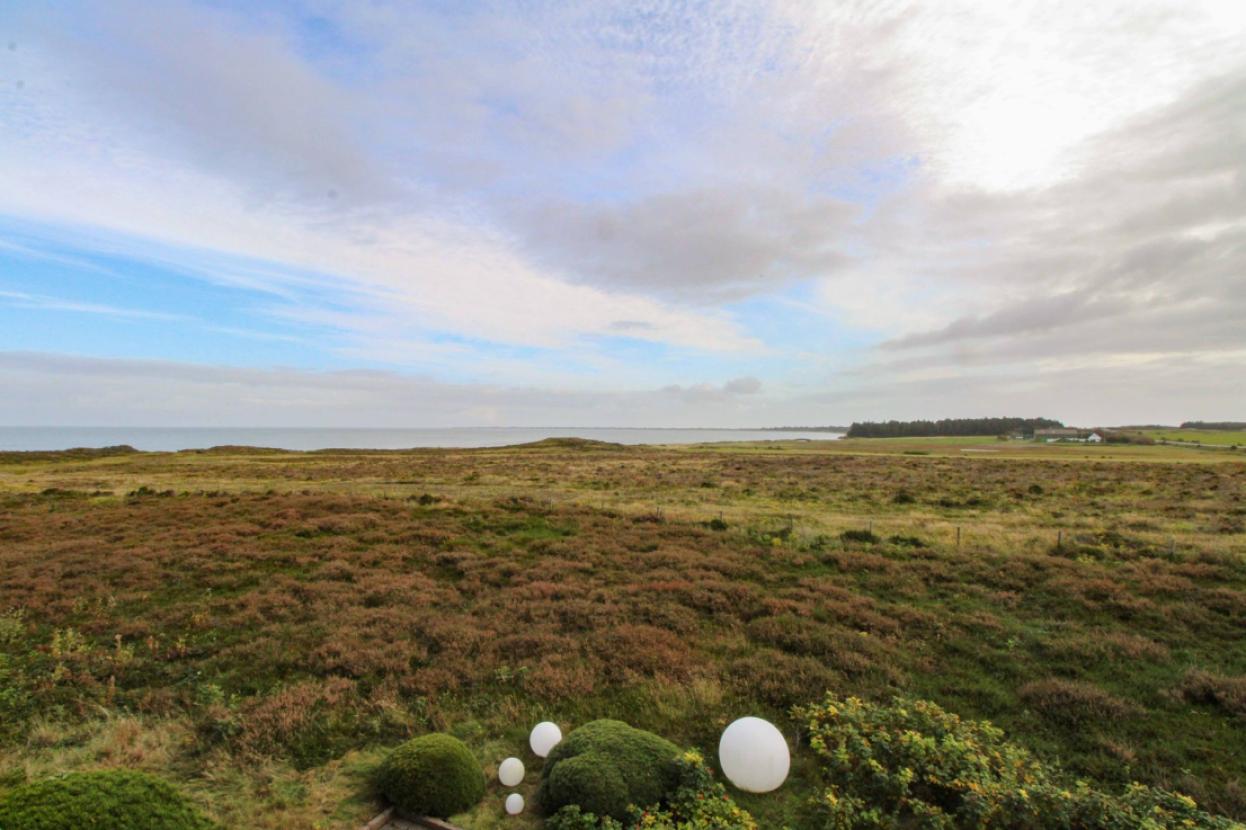 Blick von der Loggia auf Heide und die Nordsee