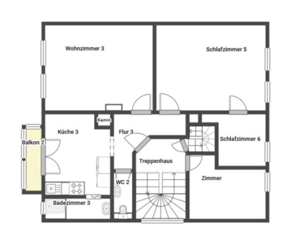 Grundriss Skizze 2. OG
