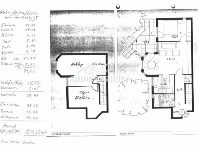 Grundriss mit Flächenangaben
