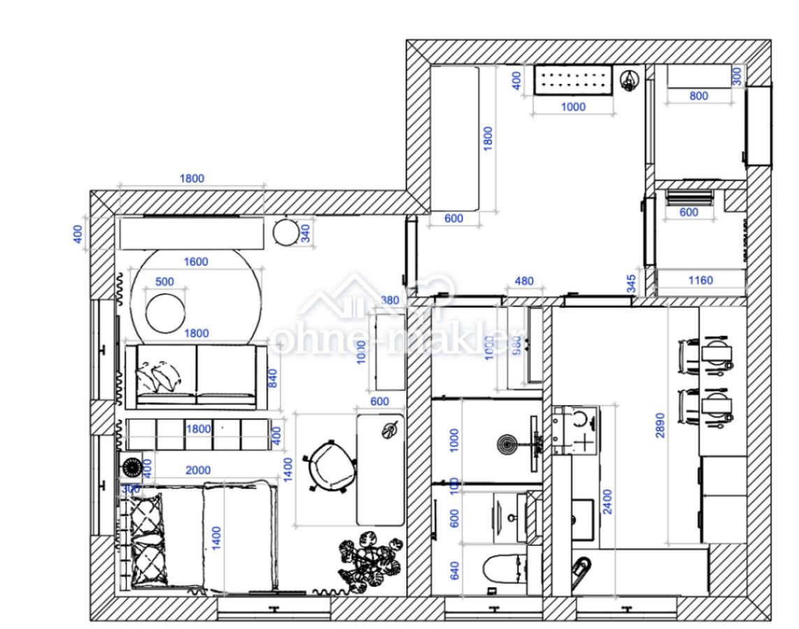 Möbel in Wohnzimmer umgestellt