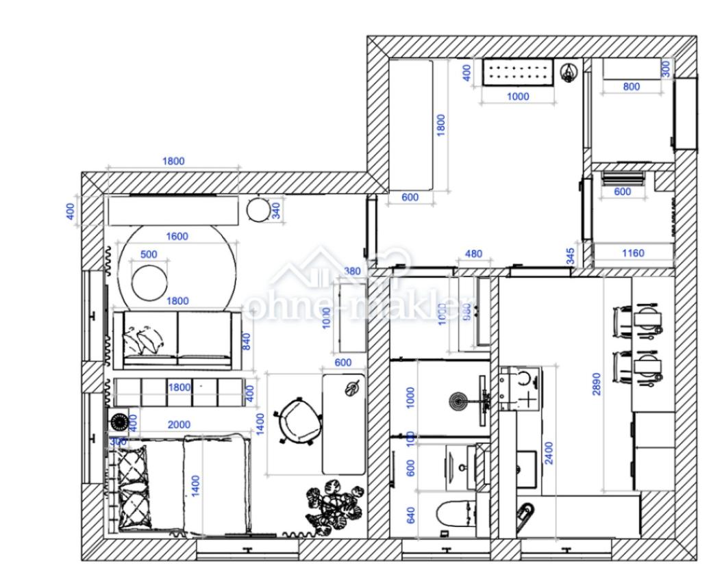 Möbel in Wohnzimmer umgestellt