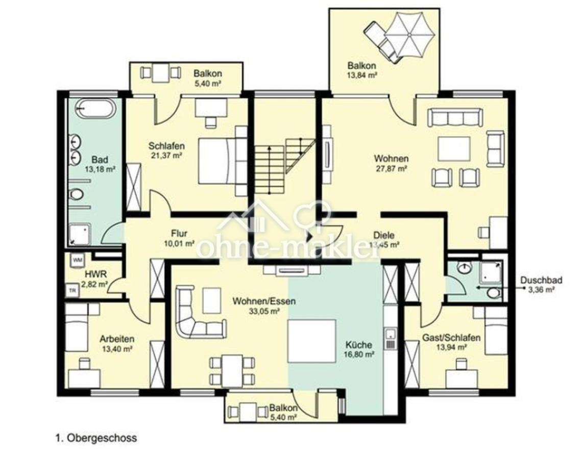 Grundriss 5 Zimmer Wohnung