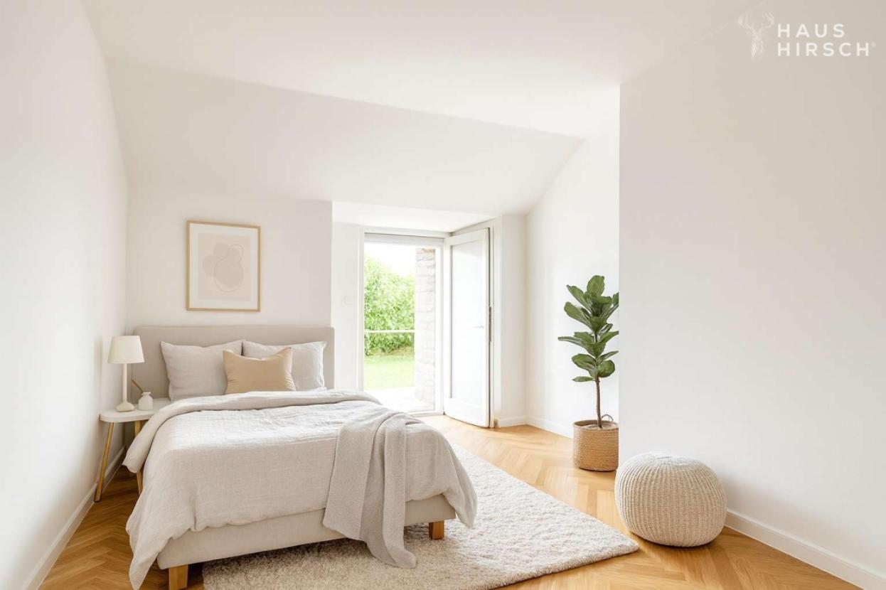 DG Schlafzimmer mit Zugang auf Balkon - Beispiel Foto fertig renoviert