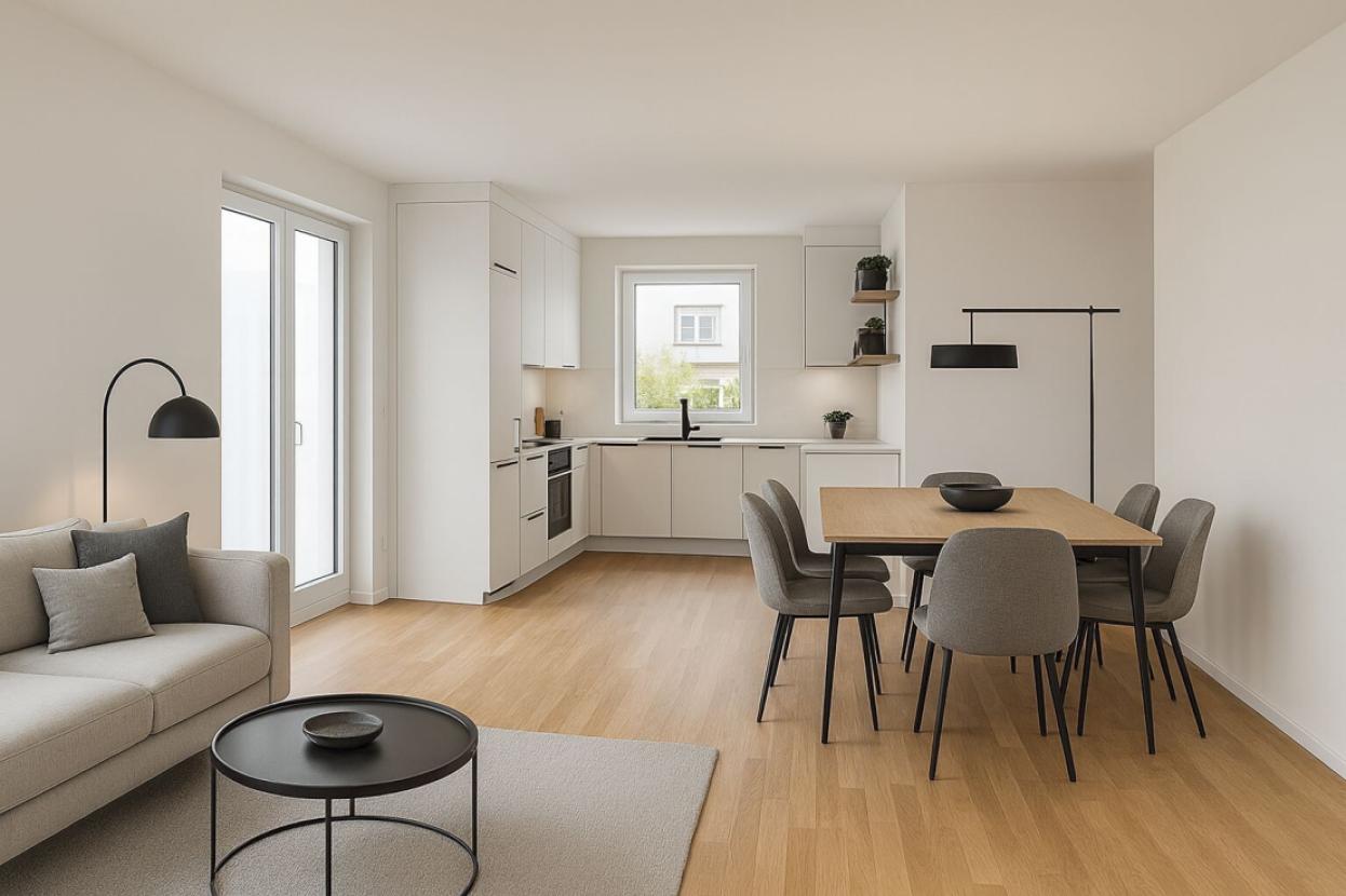 Visualisierung Wohn- & Essbereich