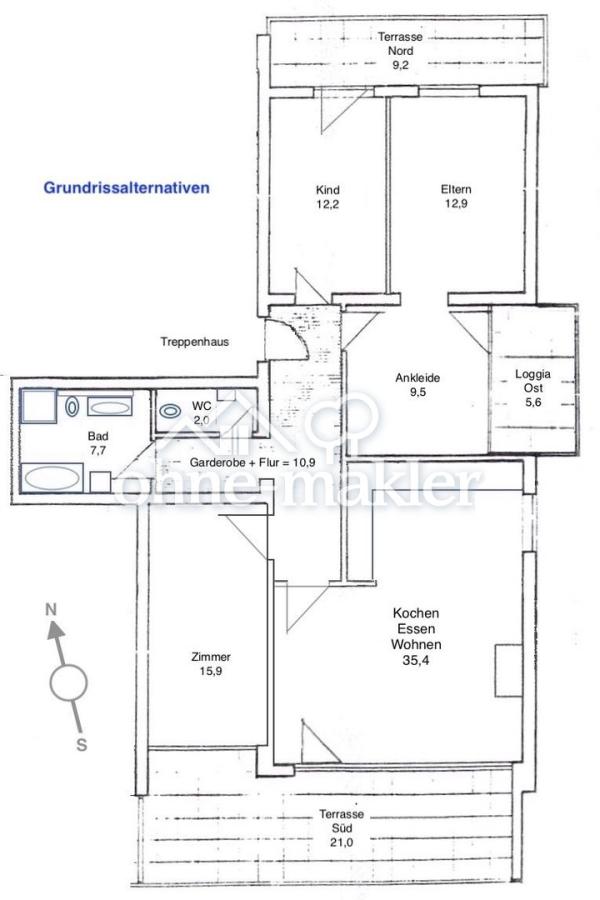 Grundrissalternativen qm