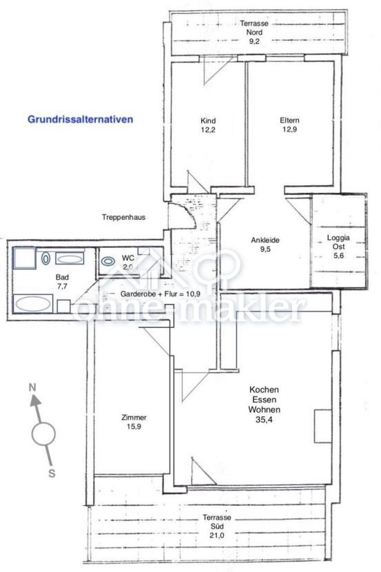 Grundrissalternativen qm