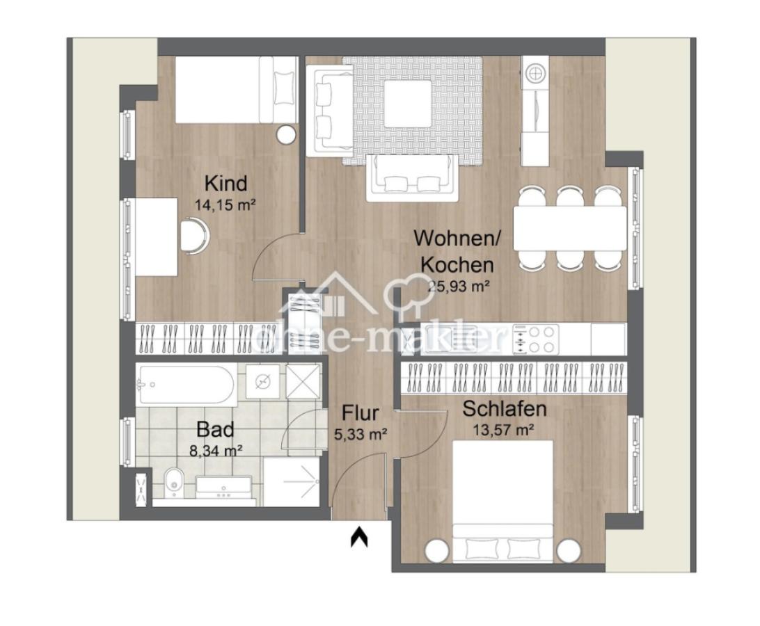 Grundriss der Wohnung