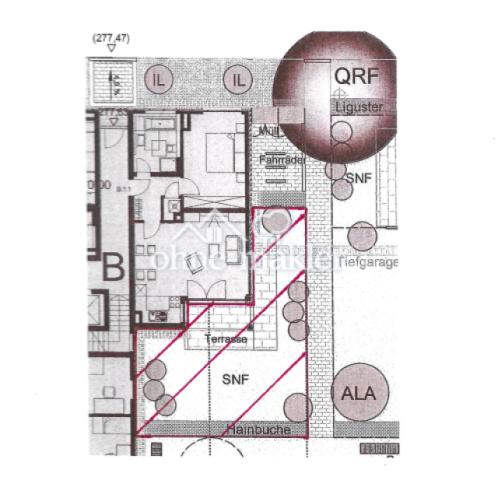 Grundriss mit Garten