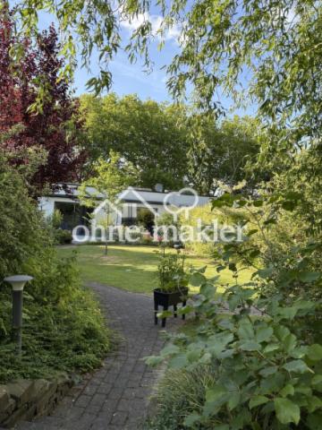 Blick vom Garten auf das Haus