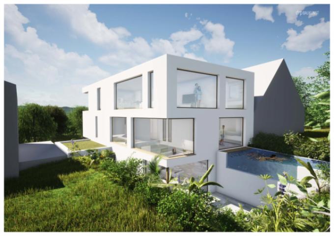 Perspektive Rückansicht mit enormen Fensterflächen