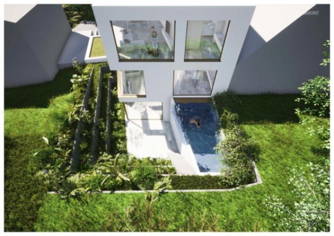 Perspektive Aufsicht Gartenteil