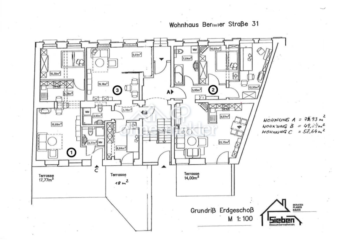 Skizze der Wohnung 1 