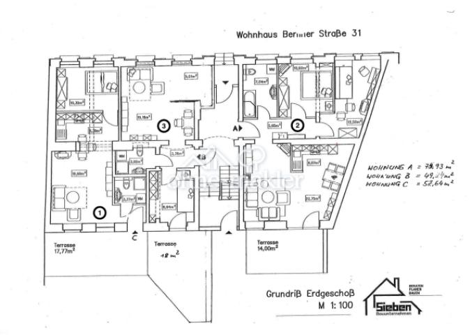 Skizze der Wohnung 1 