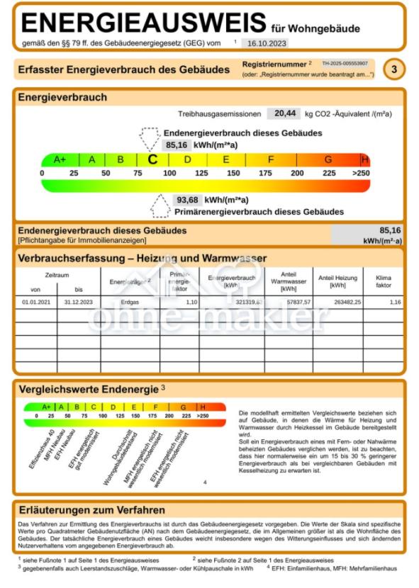 Energieausweis (Auszug)