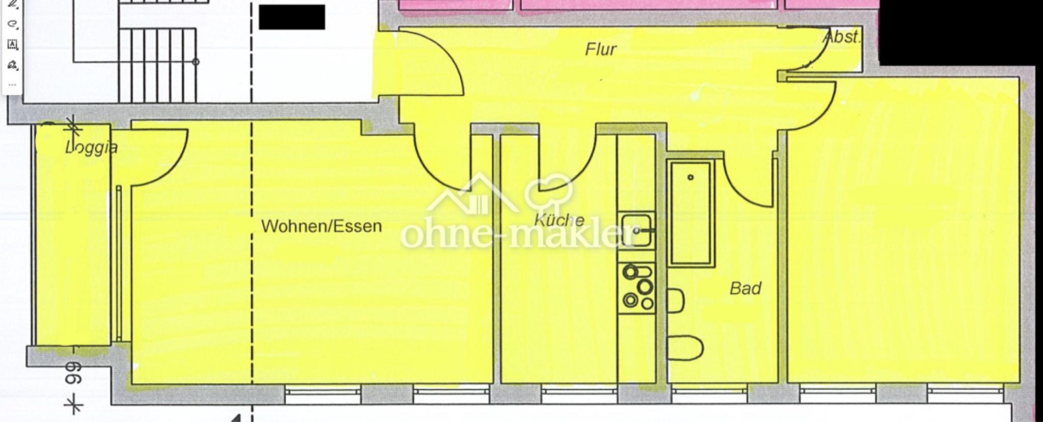Grundriss 2-Zimmer-Wohnung