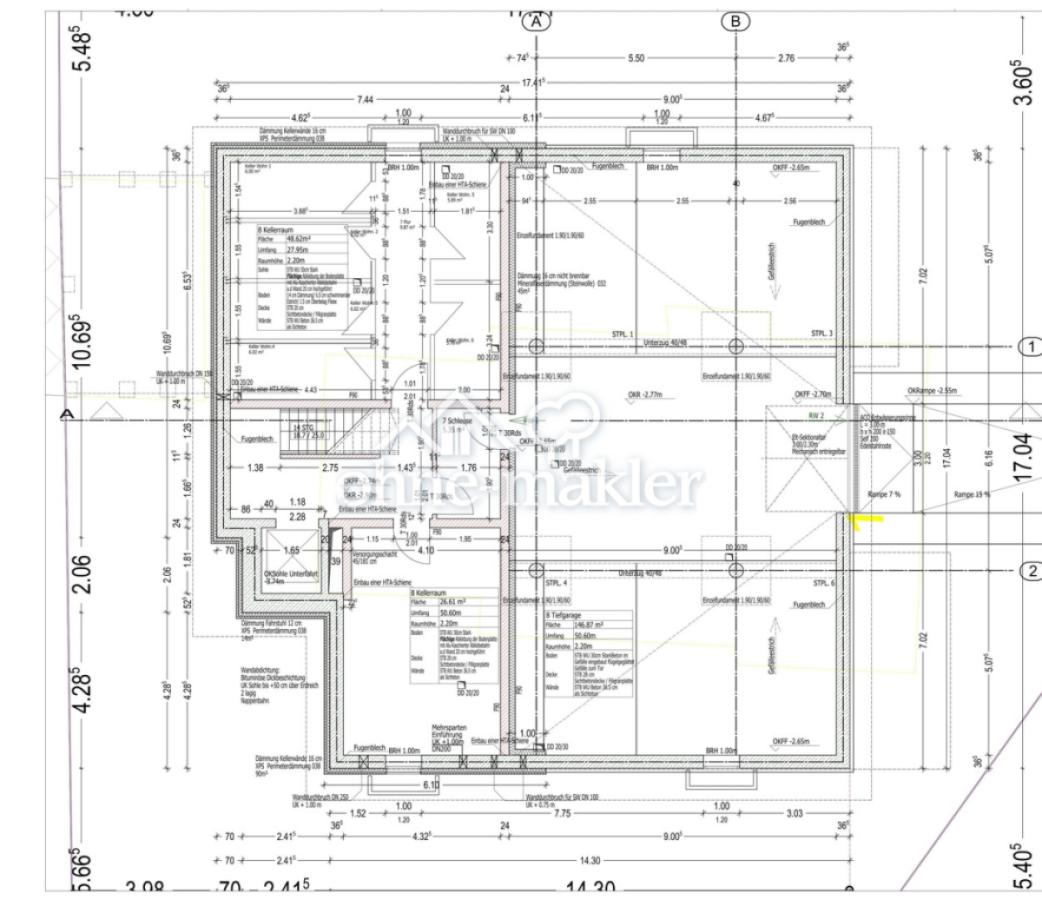 Tiefgarage, Kellerräume