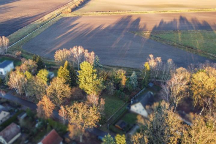 Luftbild Feld hinter dem Grundstück