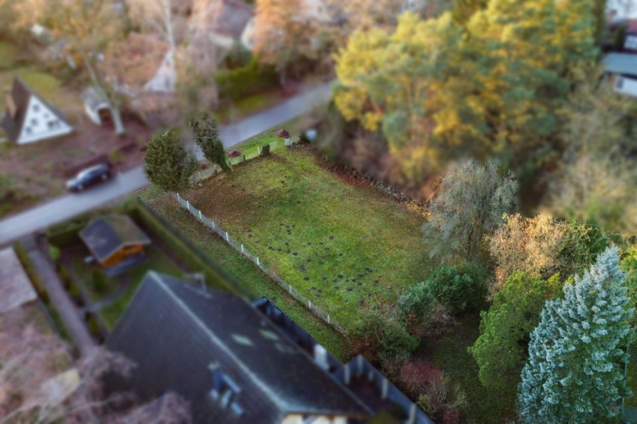 Luftbild von hinten auf das Grundstück