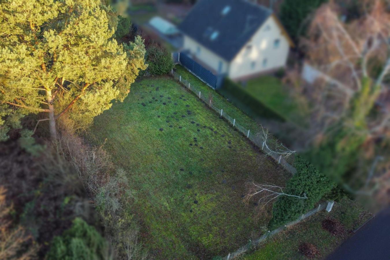 Blick von oben auf das Grundstück