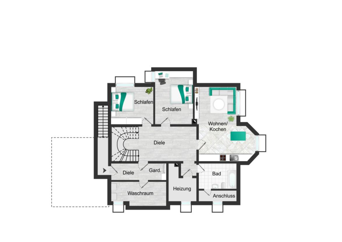 Grundriss Einliegerwohnung 