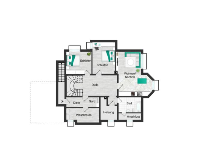 Grundriss Einliegerwohnung 