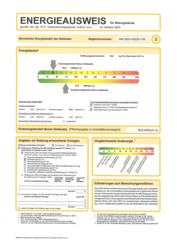 Auszug Energieausweis