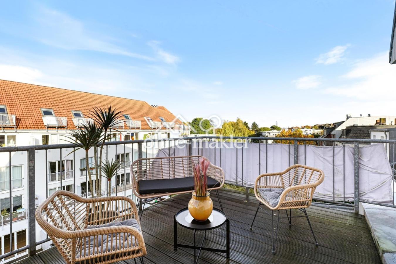 Eine der Dachterassen