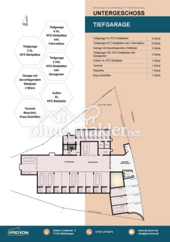 Plan UG mit Tiefgarage