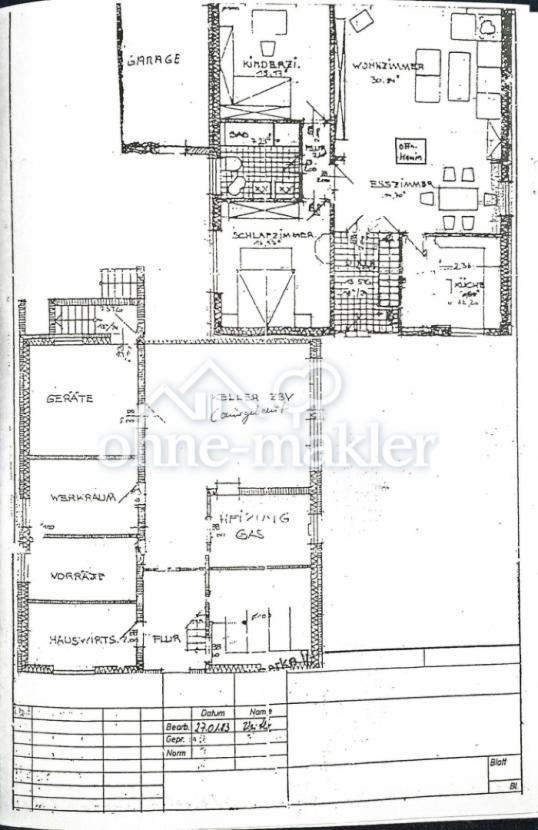 Grundriss Erdgeschoss/Keller