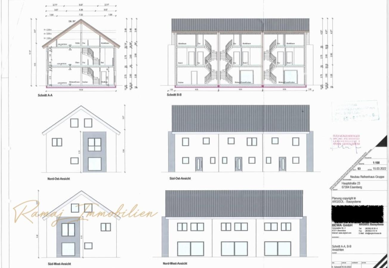 Bauplan Schnitt A-A, B-B