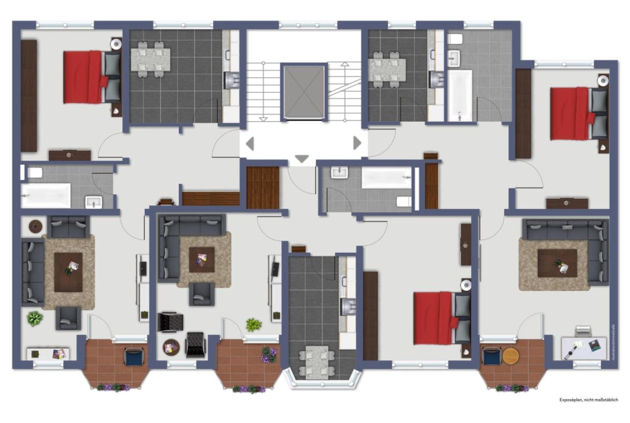 Grundriss 1.OG -  3.OG