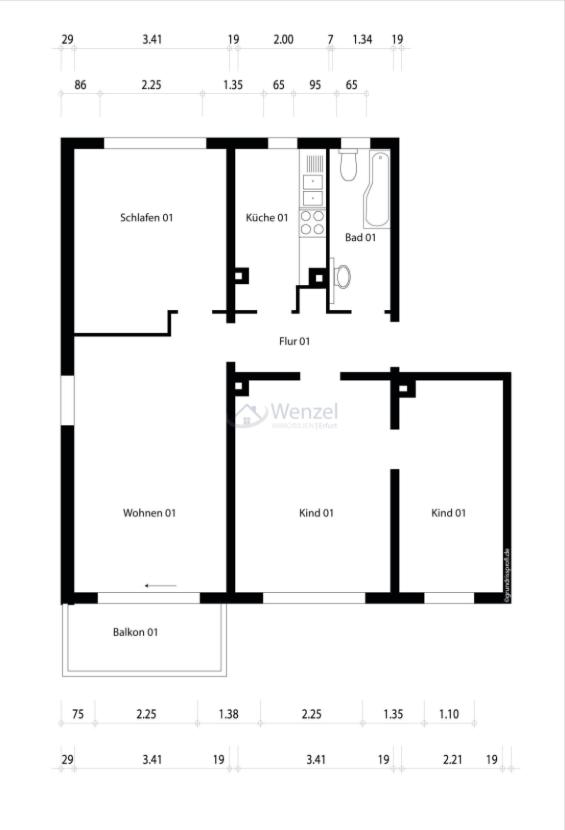 Grundriss Wohnung 01