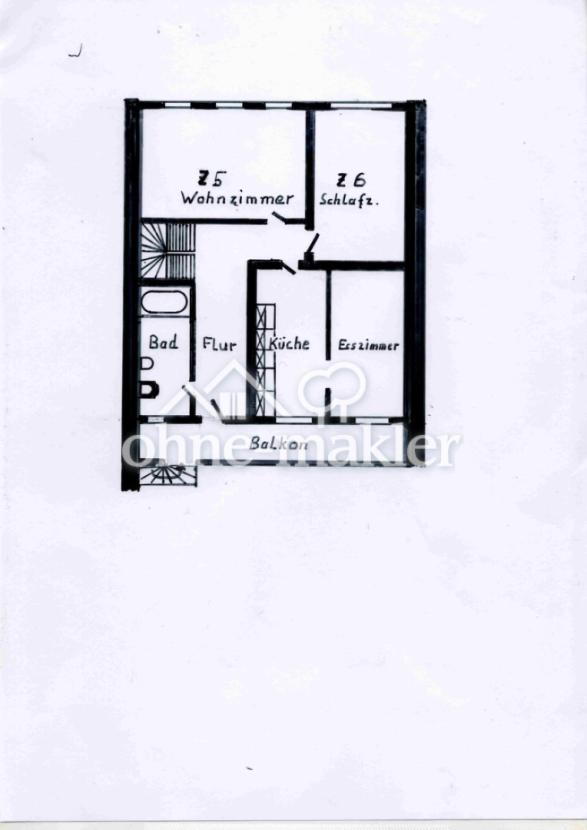 OG mit WohngsEingang über Balk