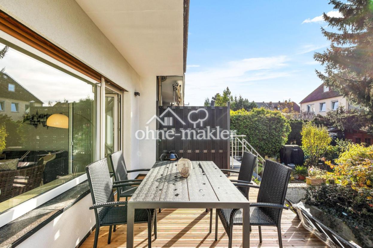 Blick auf die Sonnenterrasse