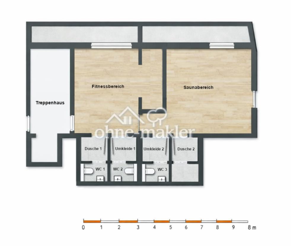 Grundriss Fitness und Sauna